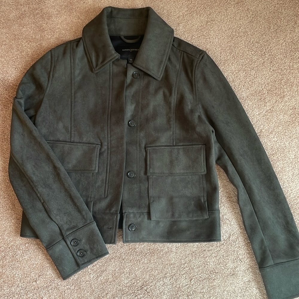 Banana Republic Cropped Vegan Suede Jacket